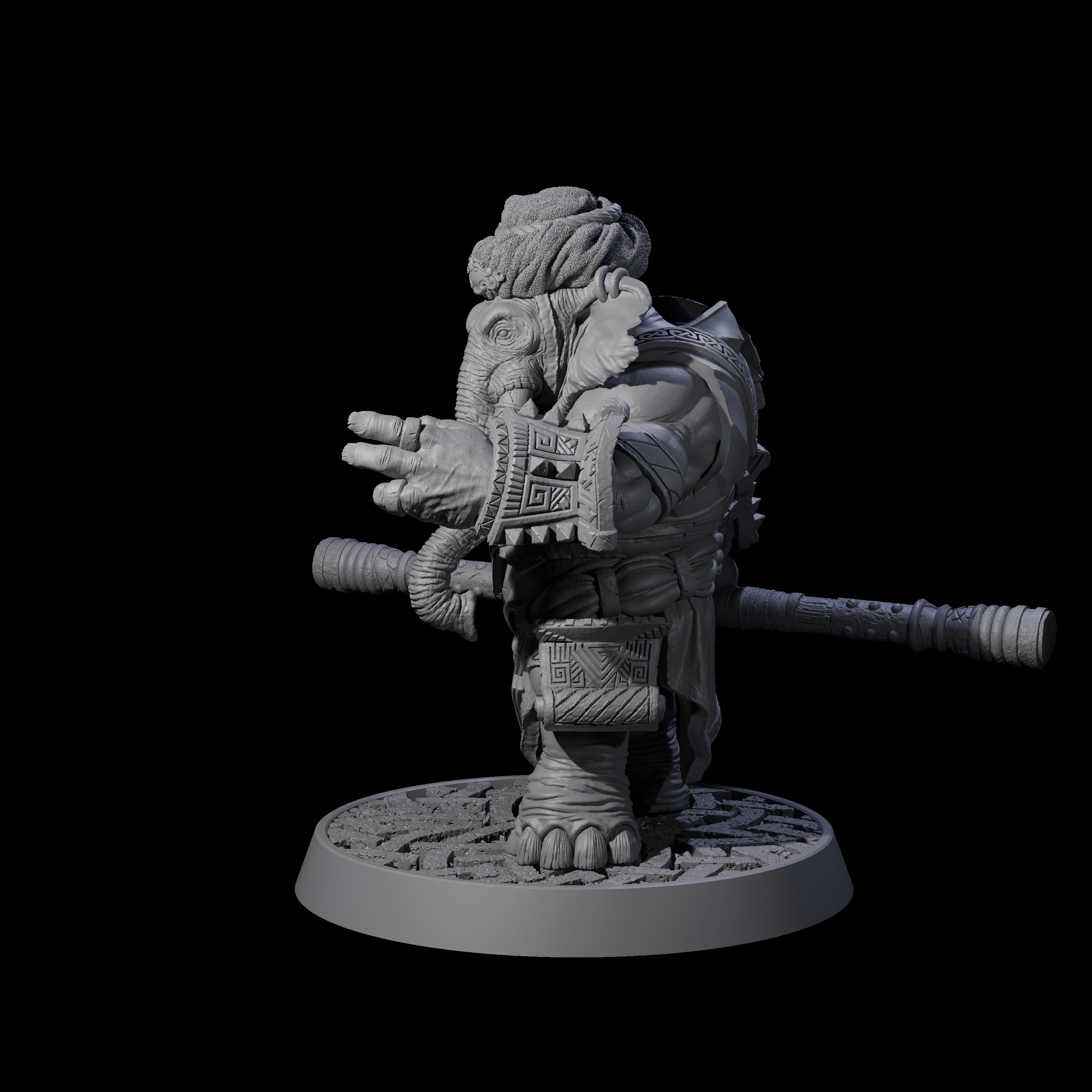 Brave Armoured Loxodon I Miniature for Dungeons and Dragons, Pathfinder or other TTRPGs