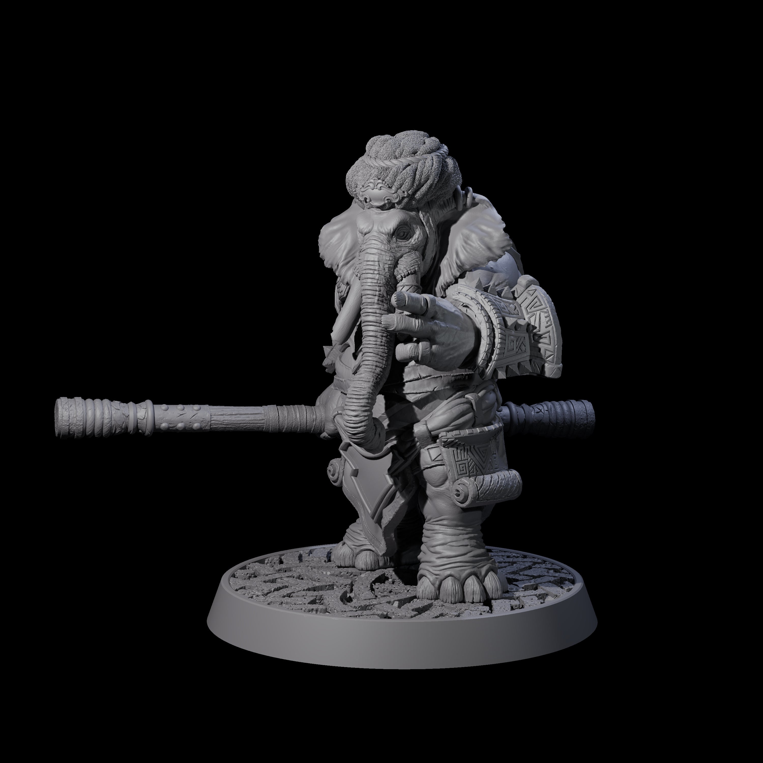 Brave Armoured Loxodon I Miniature for Dungeons and Dragons, Pathfinder or other TTRPGs