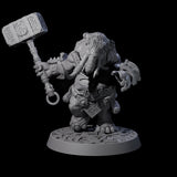 Brave Armoured Loxodon J Miniature for Dungeons and Dragons, Pathfinder or other TTRPGs