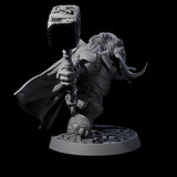 Brave Armoured Loxodon J Miniature for Dungeons and Dragons, Pathfinder or other TTRPGs
