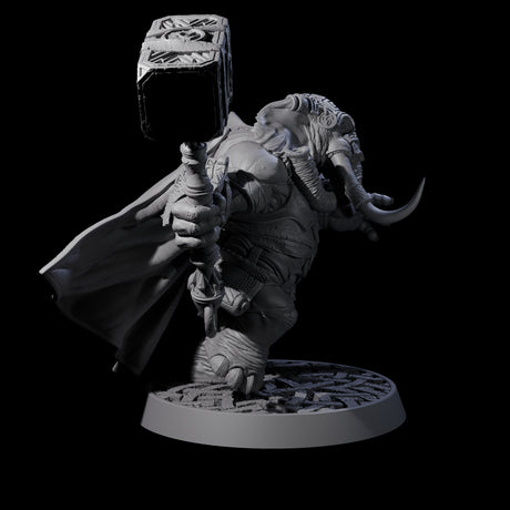 Brave Armoured Loxodon J Miniature for Dungeons and Dragons, Pathfinder or other TTRPGs