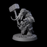 Brave Armoured Loxodon J Miniature for Dungeons and Dragons, Pathfinder or other TTRPGs