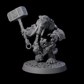 Brave Armoured Loxodon J Miniature for Dungeons and Dragons, Pathfinder or other TTRPGs