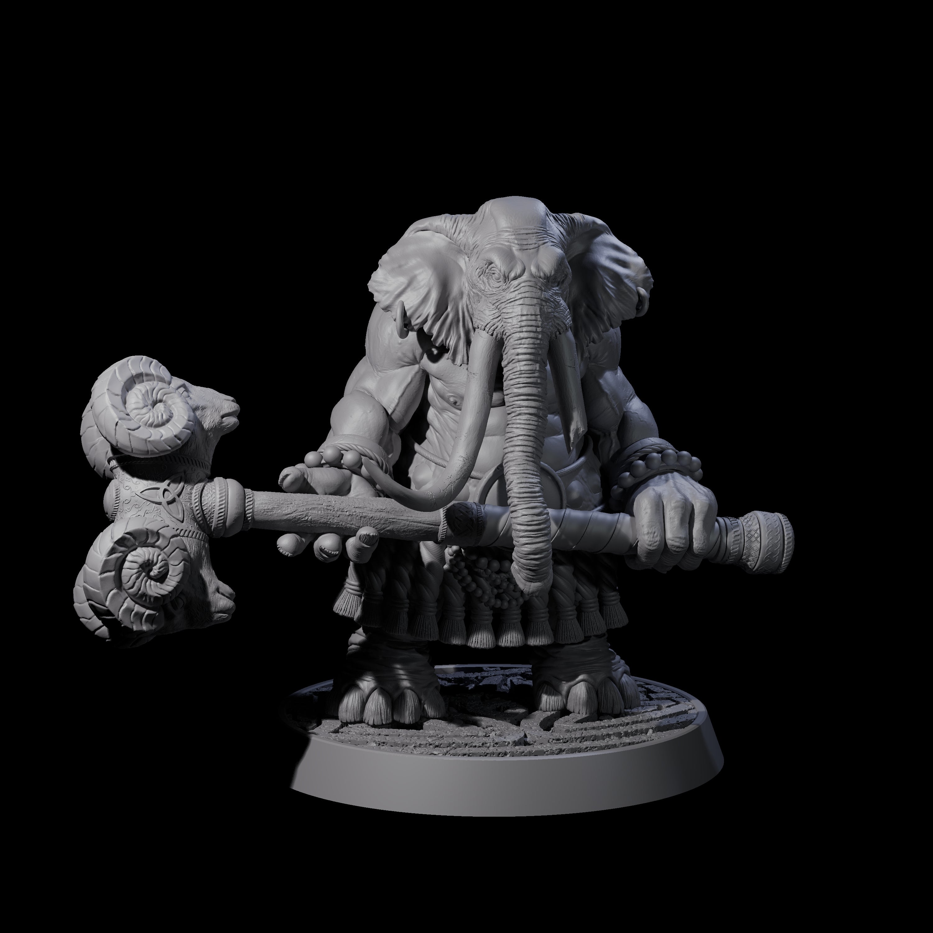 Brave Armoured Loxodon K Miniature for Dungeons and Dragons, Pathfinder or other TTRPGs