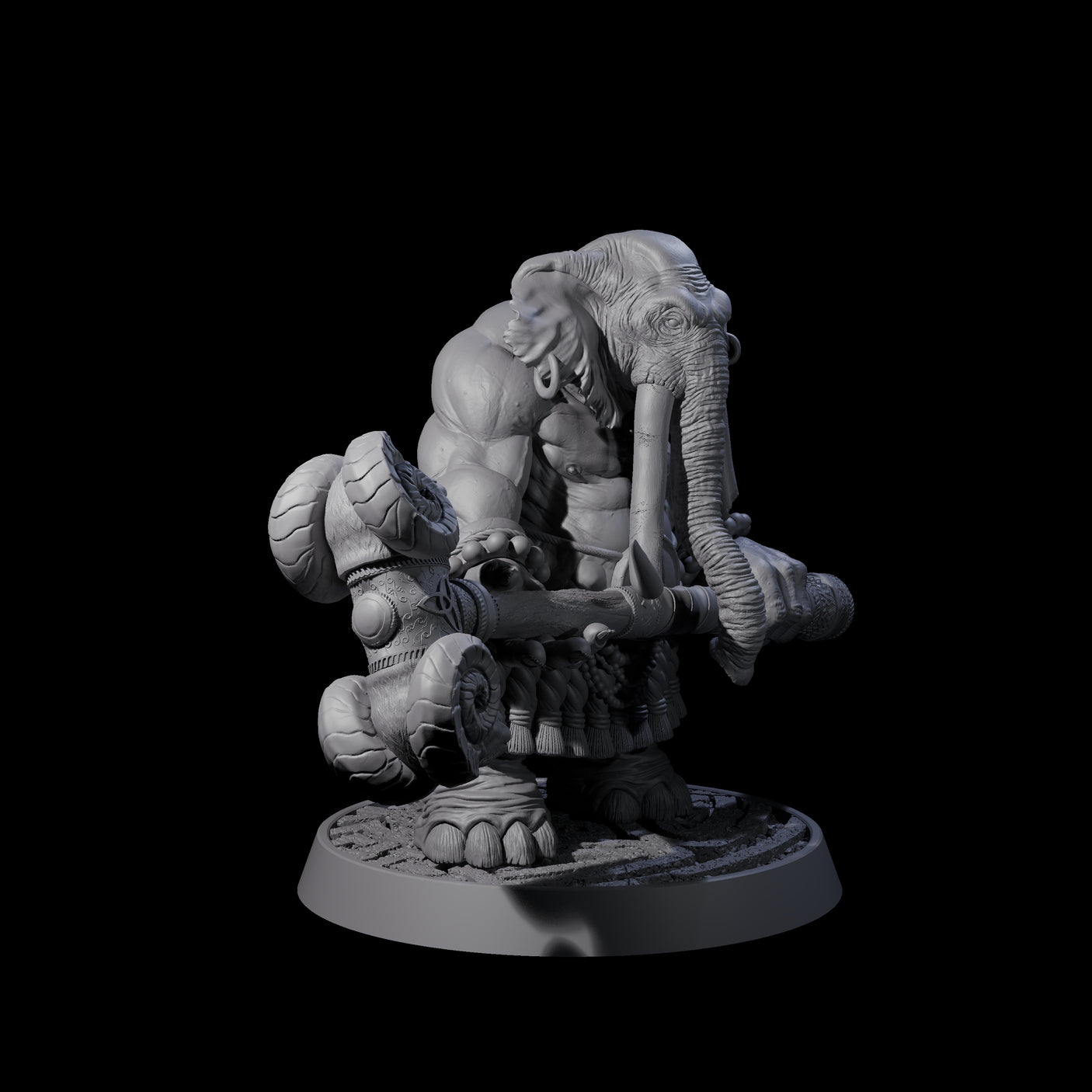 Brave Armoured Loxodon K Miniature for Dungeons and Dragons, Pathfinder or other TTRPGs