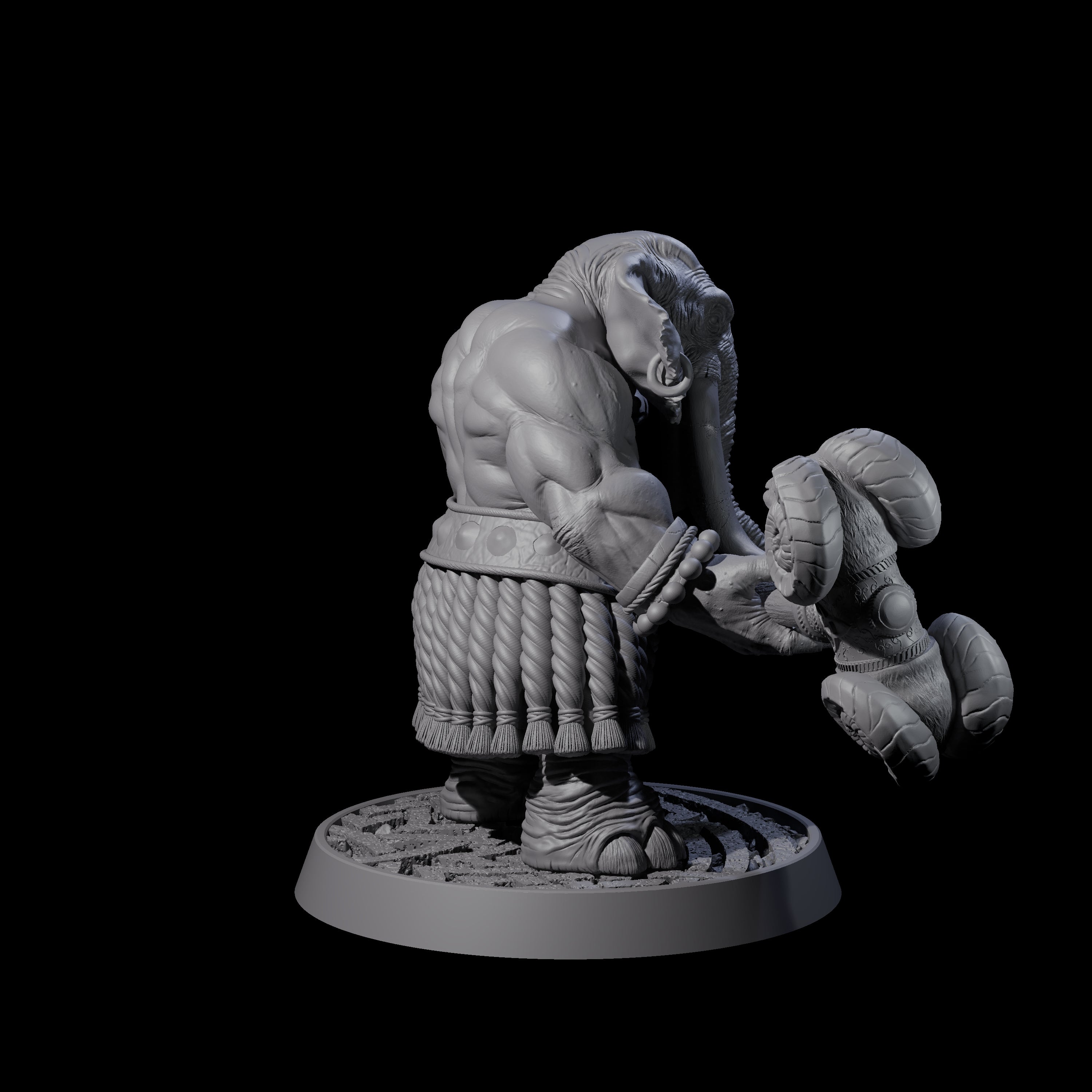 Brave Armoured Loxodon K Miniature for Dungeons and Dragons, Pathfinder or other TTRPGs