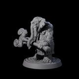 Brave Armoured Loxodon K Miniature for Dungeons and Dragons, Pathfinder or other TTRPGs