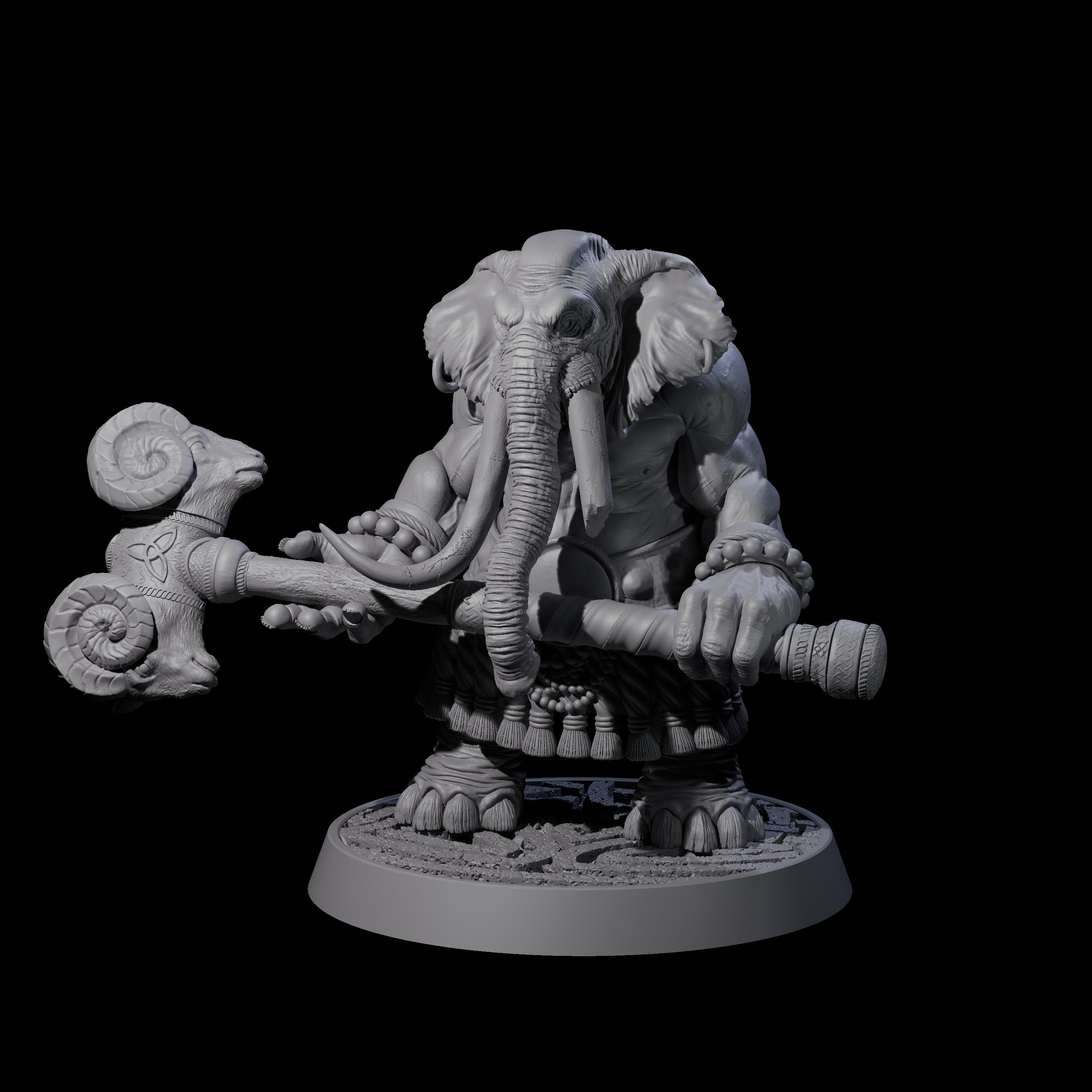 Brave Armoured Loxodon K Miniature for Dungeons and Dragons, Pathfinder or other TTRPGs