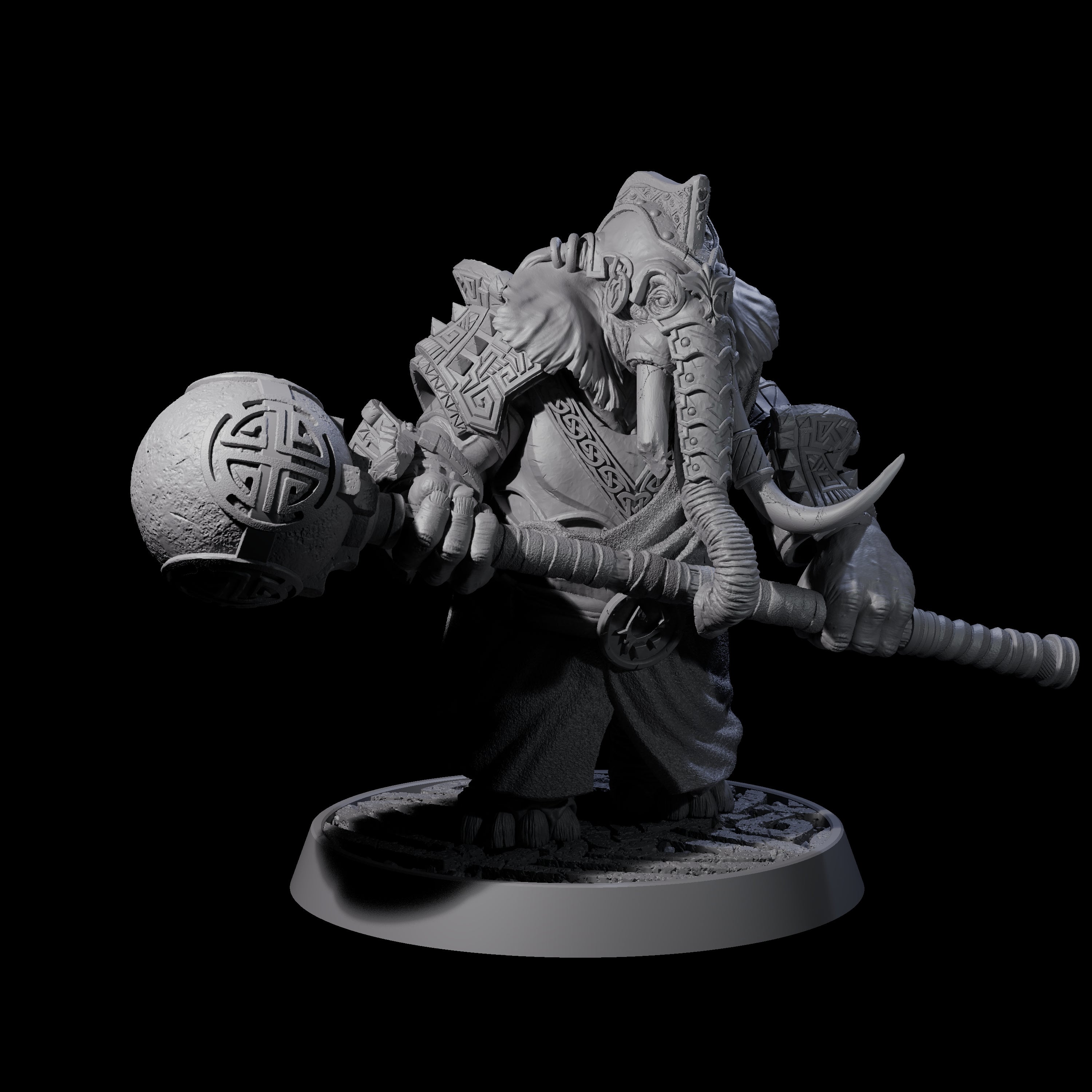 Brave Armoured Loxodon L Miniature for Dungeons and Dragons, Pathfinder or other TTRPGs