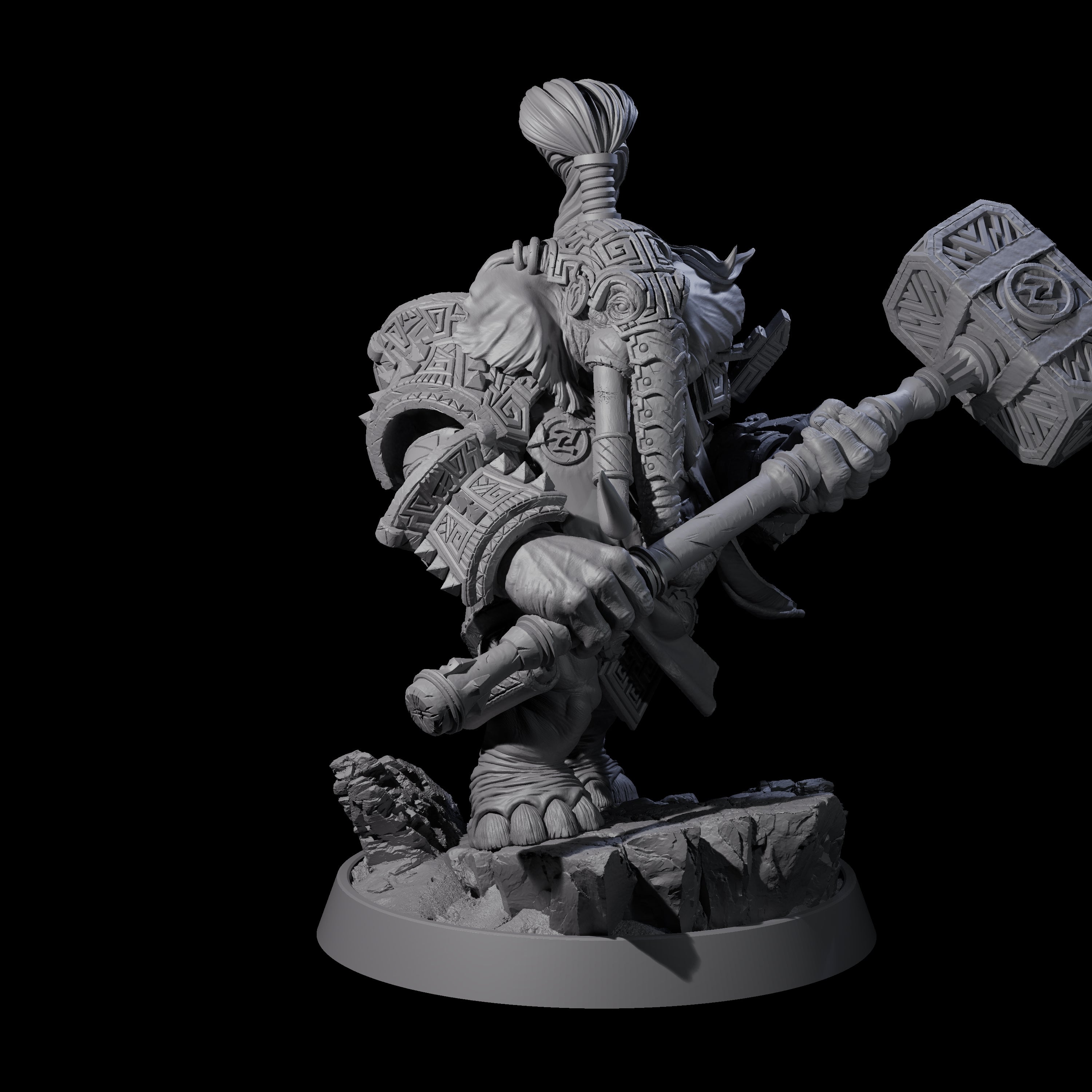Brave Armoured Loxodon M Miniature for Dungeons and Dragons, Pathfinder or other TTRPGs