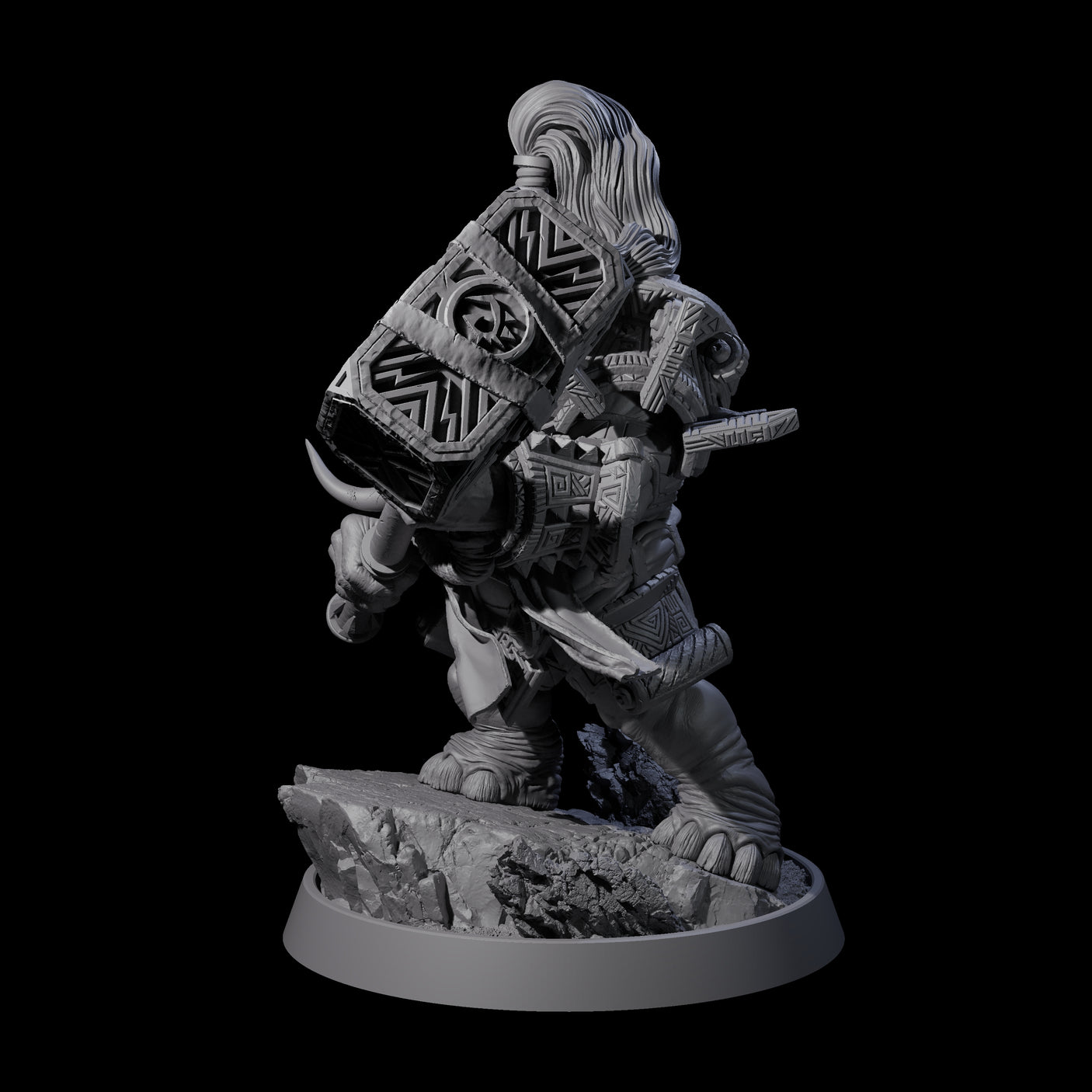 Brave Armoured Loxodon M Miniature for Dungeons and Dragons, Pathfinder or other TTRPGs