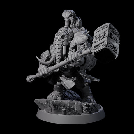 Brave Armoured Loxodon M Miniature for Dungeons and Dragons, Pathfinder or other TTRPGs