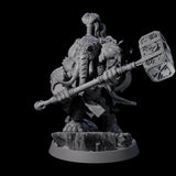 Brave Armoured Loxodon M Miniature for Dungeons and Dragons, Pathfinder or other TTRPGs