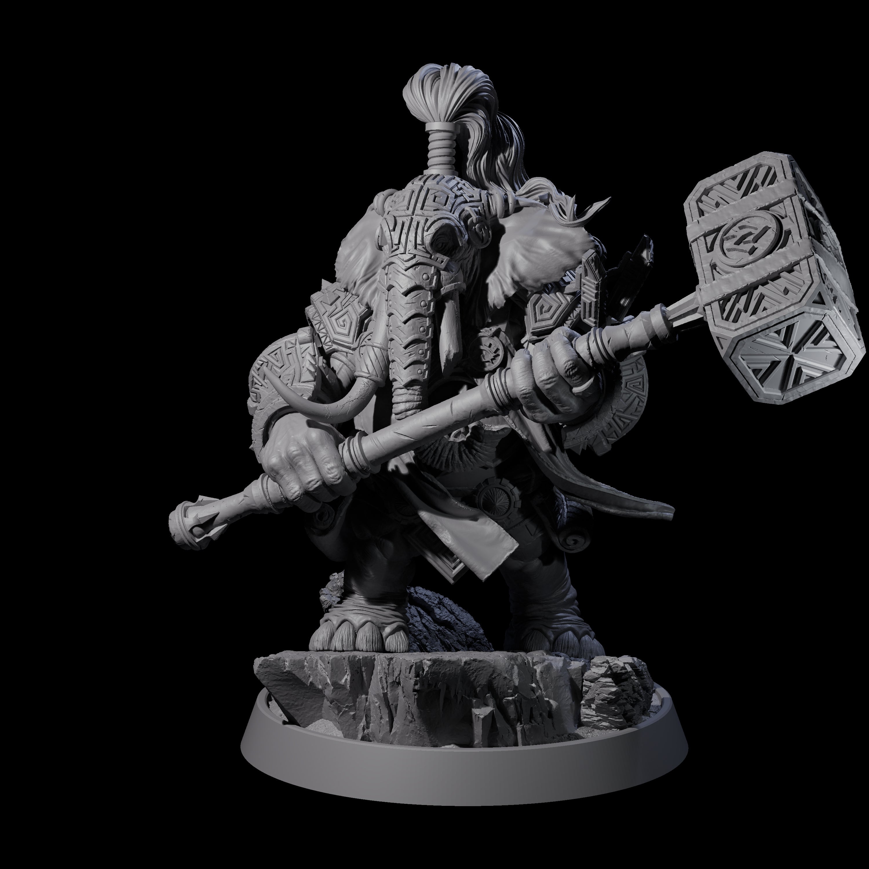 Brave Armoured Loxodon M Miniature for Dungeons and Dragons, Pathfinder or other TTRPGs