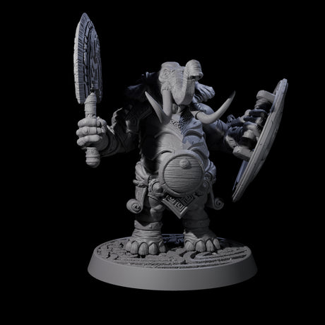 Brave Armoured Loxodon N Miniature for Dungeons and Dragons, Pathfinder or other TTRPGs