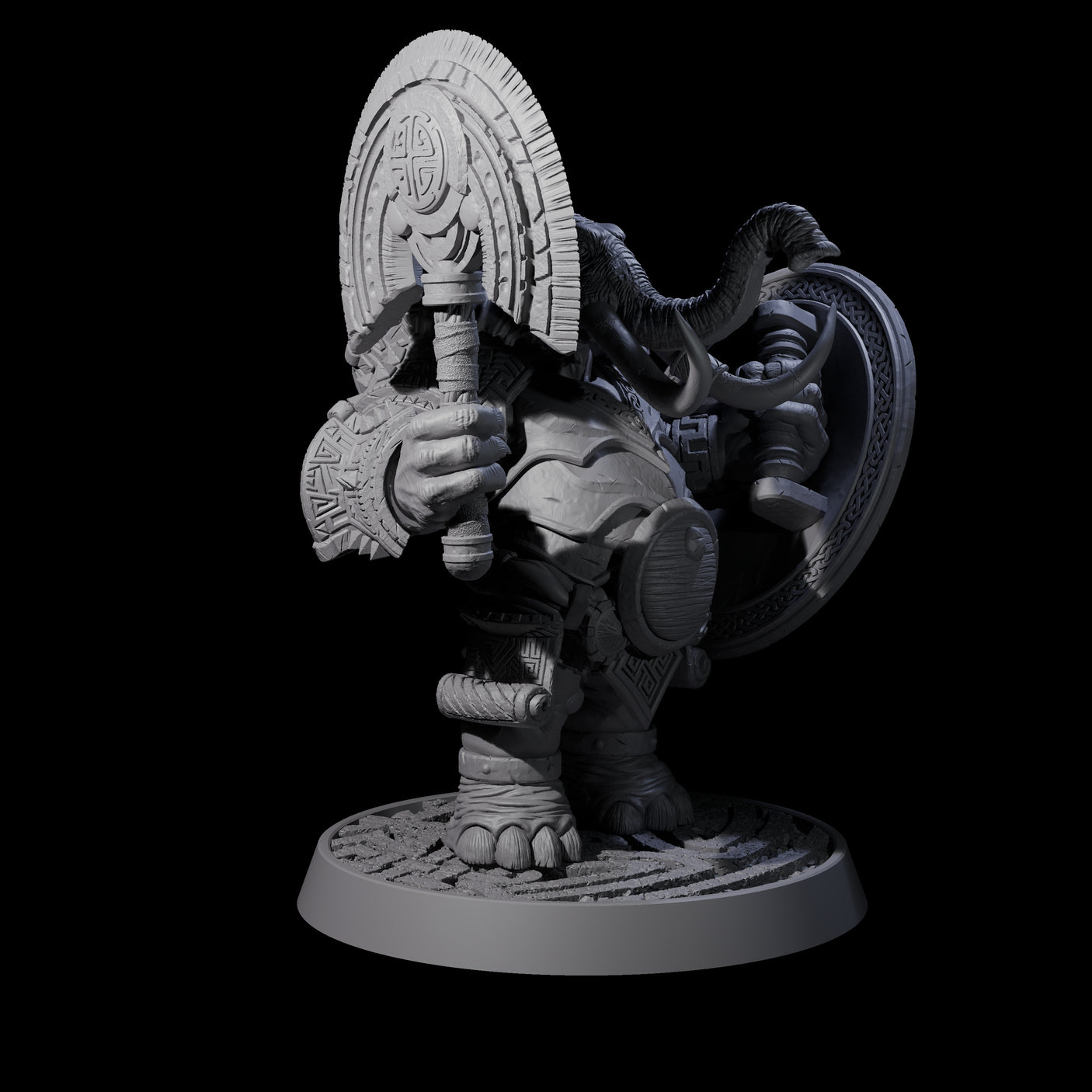 Brave Armoured Loxodon N Miniature for Dungeons and Dragons, Pathfinder or other TTRPGs