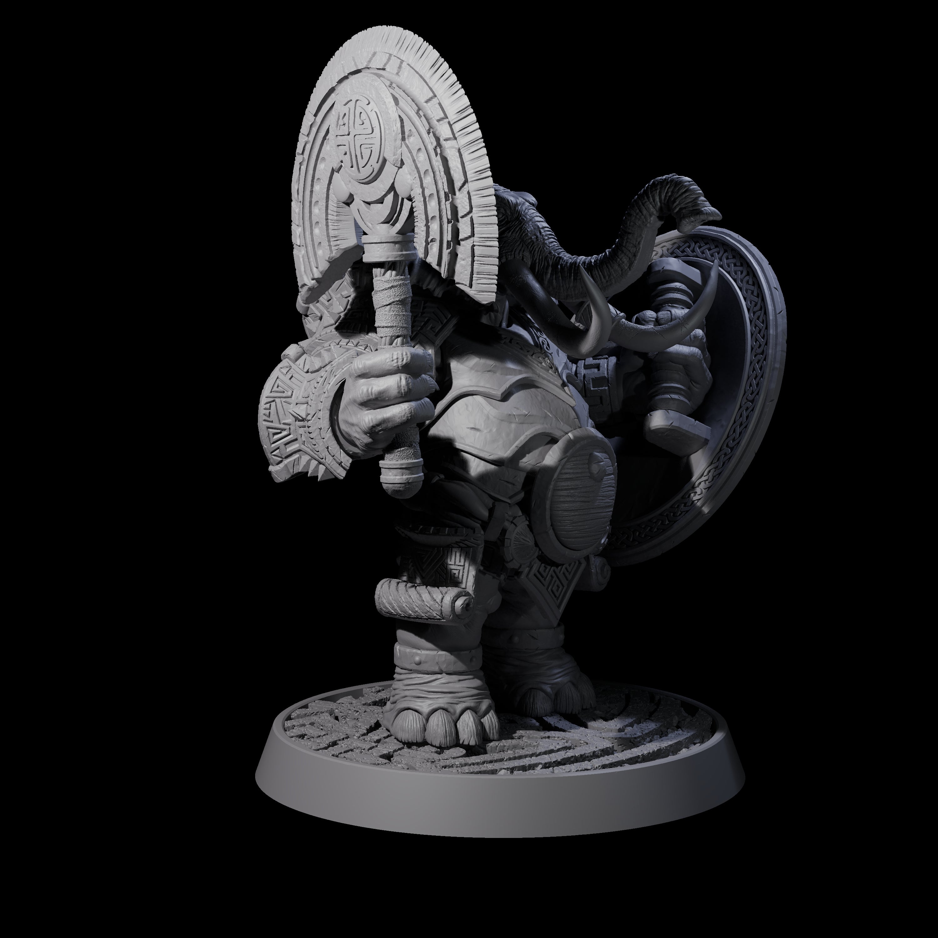 Brave Armoured Loxodon N Miniature for Dungeons and Dragons, Pathfinder or other TTRPGs