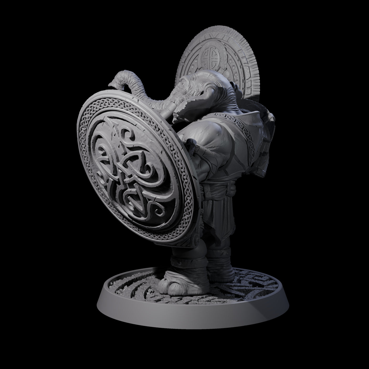 Brave Armoured Loxodon N Miniature for Dungeons and Dragons, Pathfinder or other TTRPGs