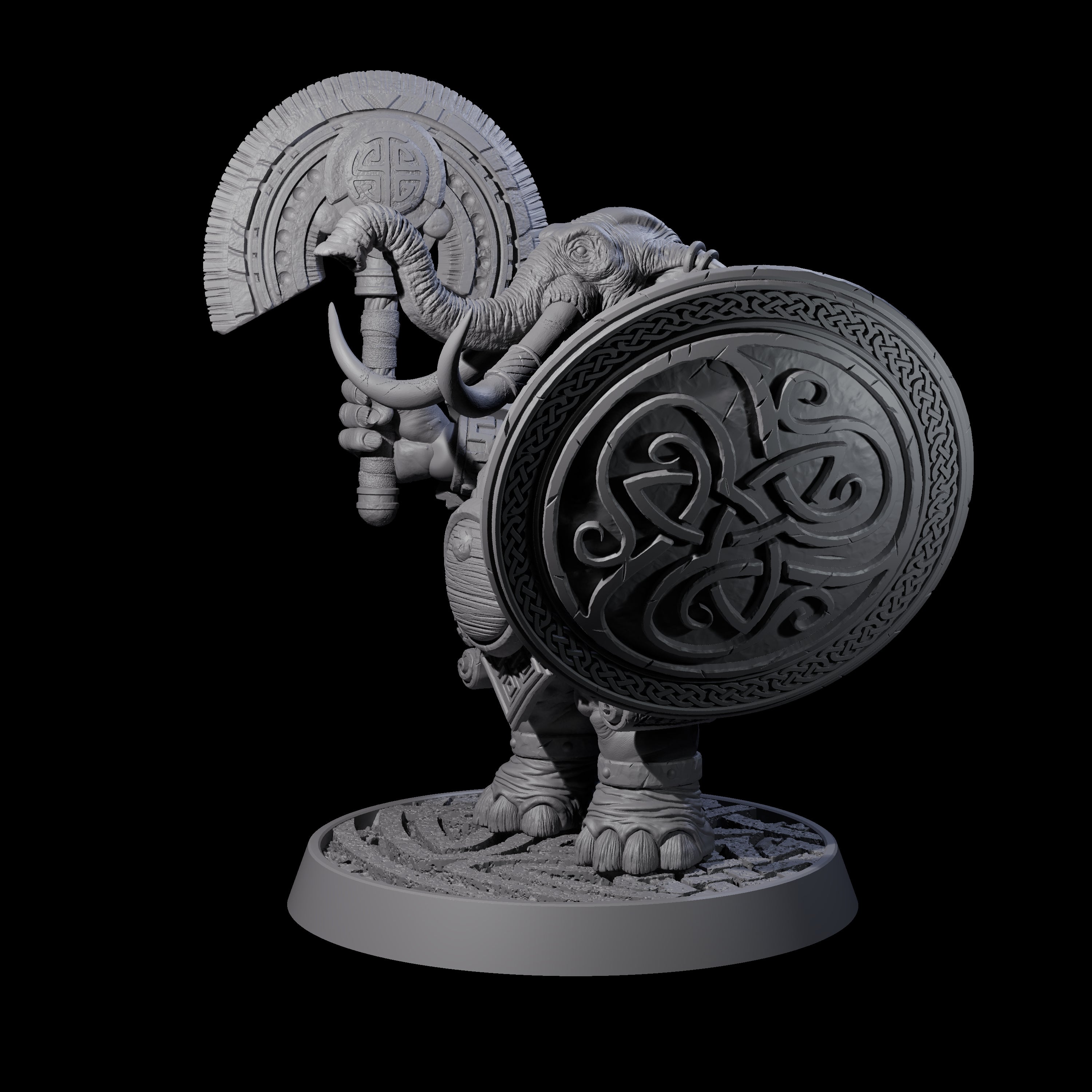 Brave Armoured Loxodon N Miniature for Dungeons and Dragons, Pathfinder or other TTRPGs