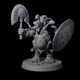 Brave Armoured Loxodon N Miniature for Dungeons and Dragons, Pathfinder or other TTRPGs