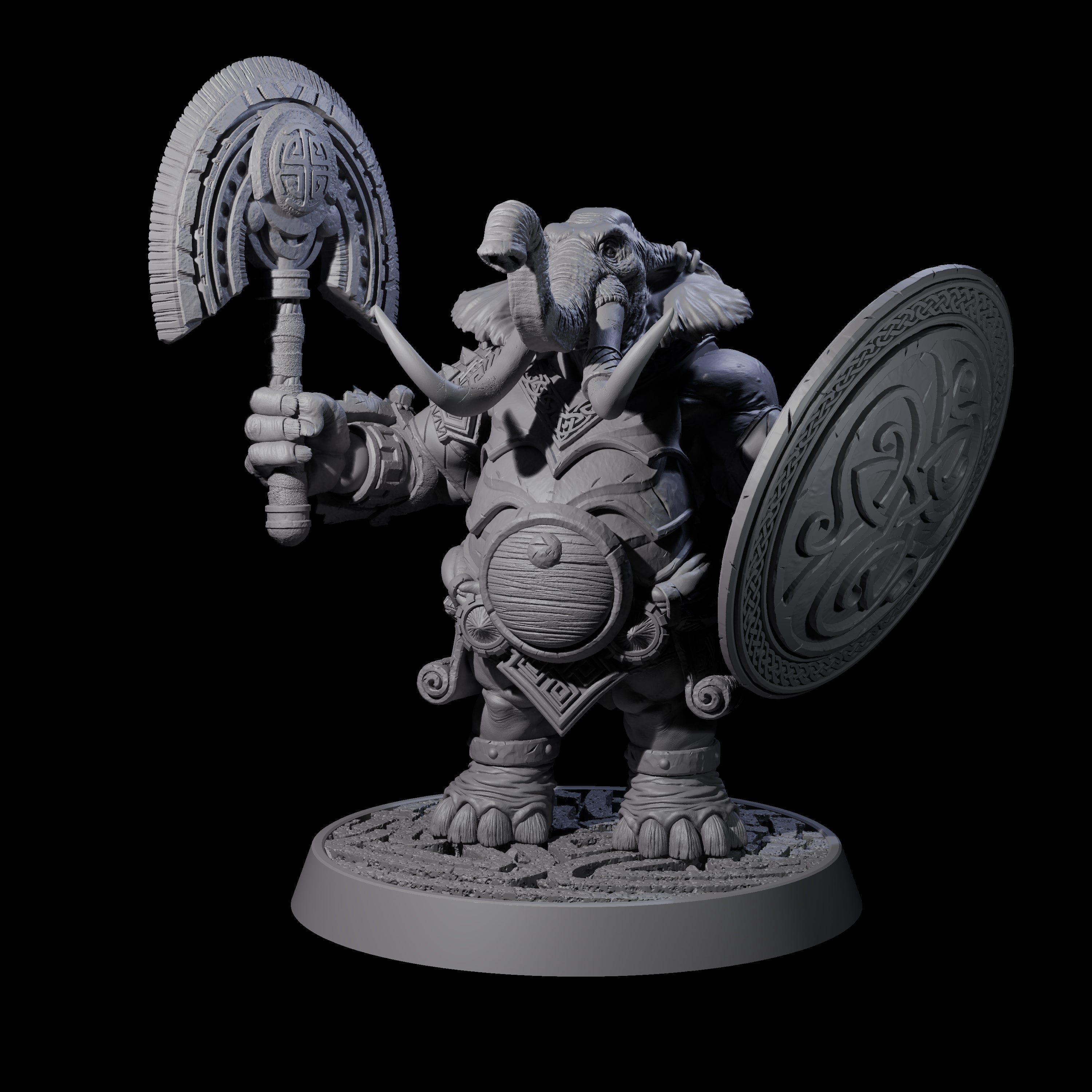Brave Armoured Loxodon N Miniature for Dungeons and Dragons, Pathfinder or other TTRPGs