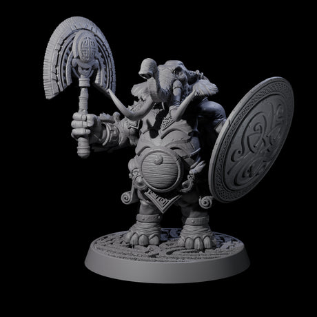 Brave Armoured Loxodon N Miniature for Dungeons and Dragons, Pathfinder or other TTRPGs