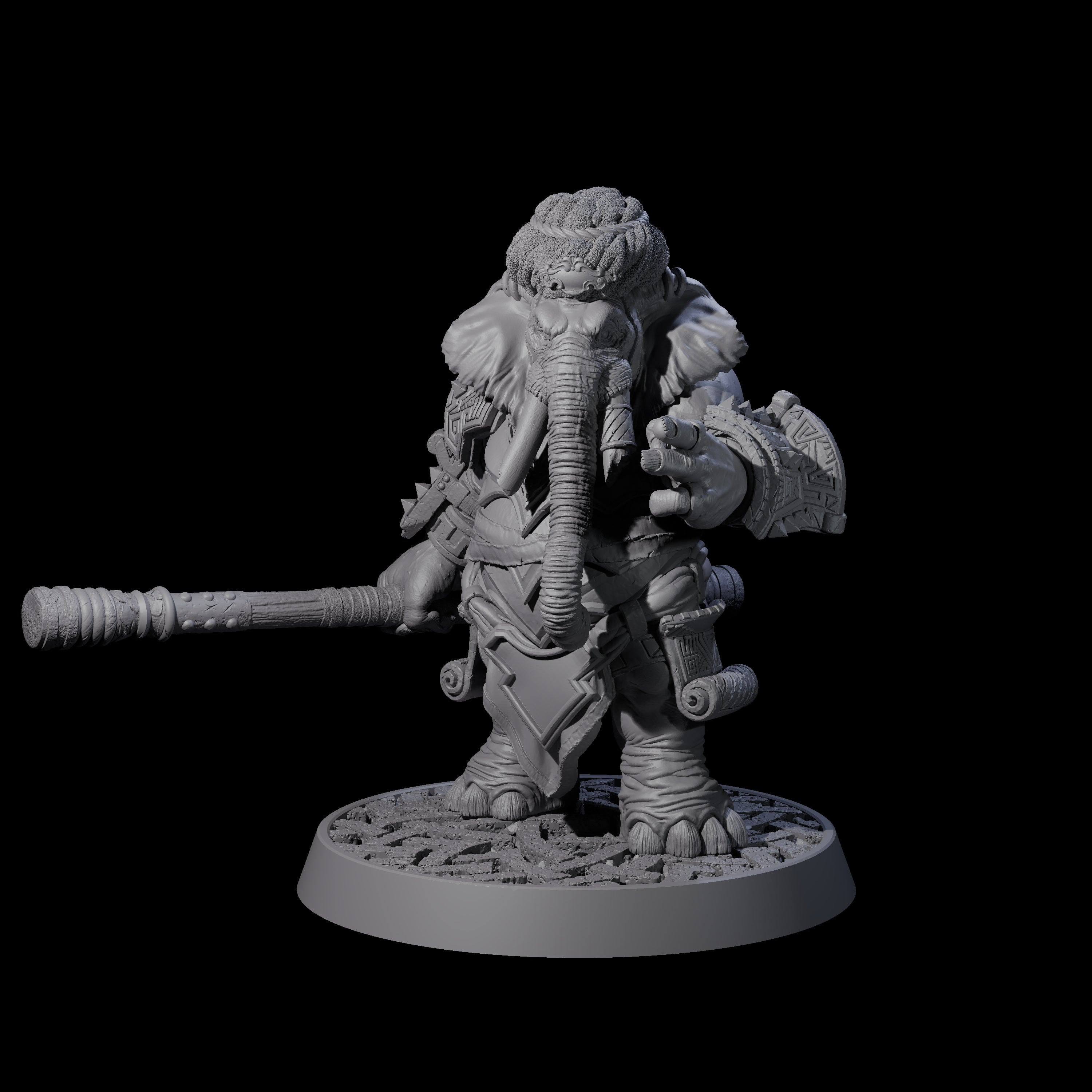 Brave Armoured Loxodon Phalanx Miniature for Dungeons and Dragons, Pathfinder or other TTRPGs