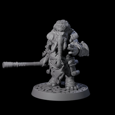 Brave Armoured Loxodon Phalanx Miniature for Dungeons and Dragons, Pathfinder or other TTRPGs