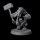 Brave Armoured Loxodon Phalanx Miniature for Dungeons and Dragons, Pathfinder or other TTRPGs