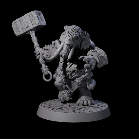 Brave Armoured Loxodon Phalanx Miniature for Dungeons and Dragons, Pathfinder or other TTRPGs