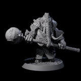 Brave Armoured Loxodon Phalanx Miniature for Dungeons and Dragons, Pathfinder or other TTRPGs