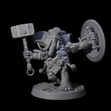 Brave Armoured Loxodon Phalanx Miniature for Dungeons and Dragons, Pathfinder or other TTRPGs