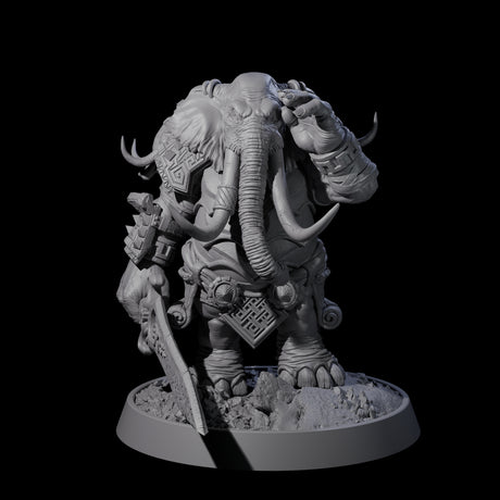 Brave Armoured Loxodon Phalanx Miniature for Dungeons and Dragons, Pathfinder or other TTRPGs