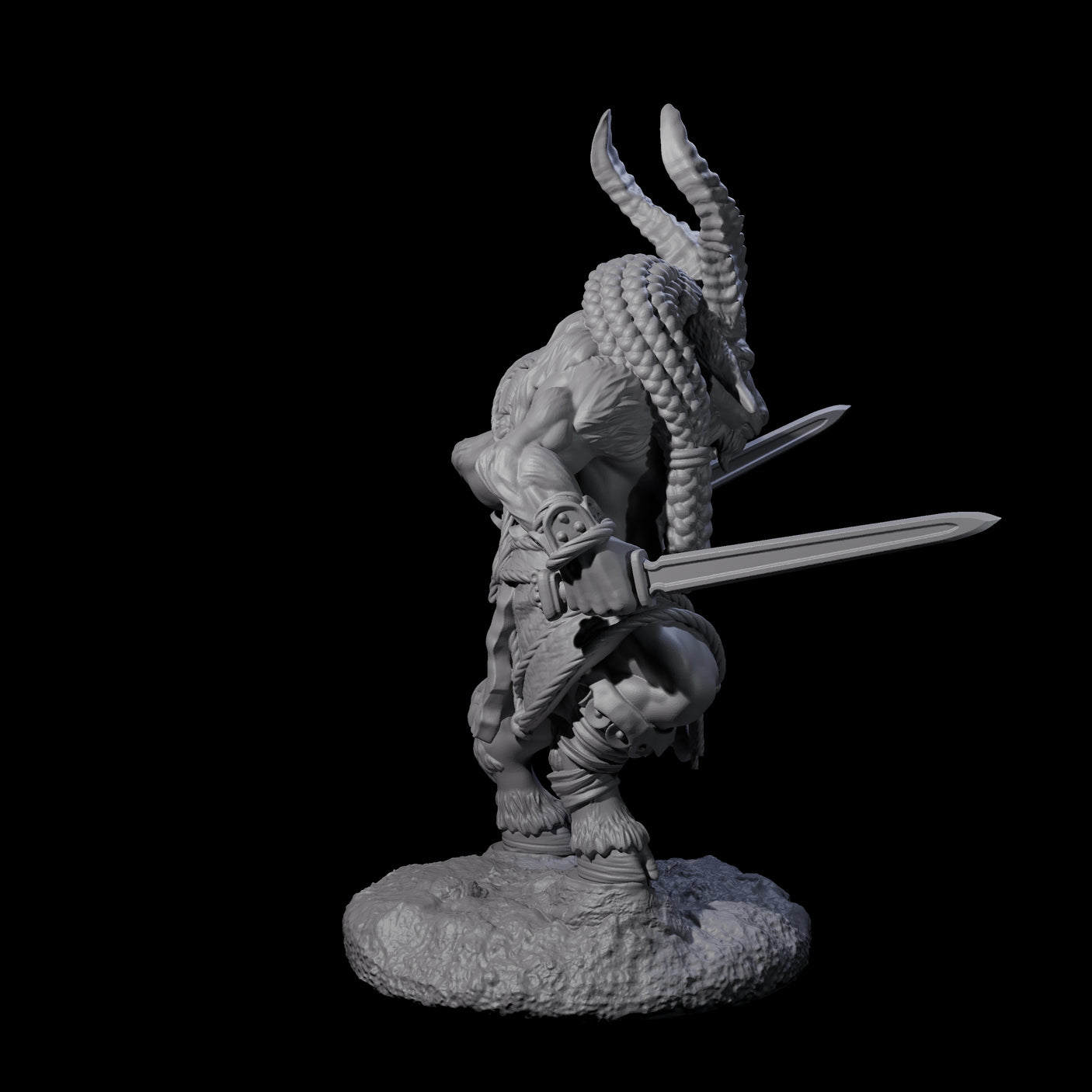 Brave Satyr Fighter A Miniature for Dungeons and Dragons, Pathfinder or other TTRPGs