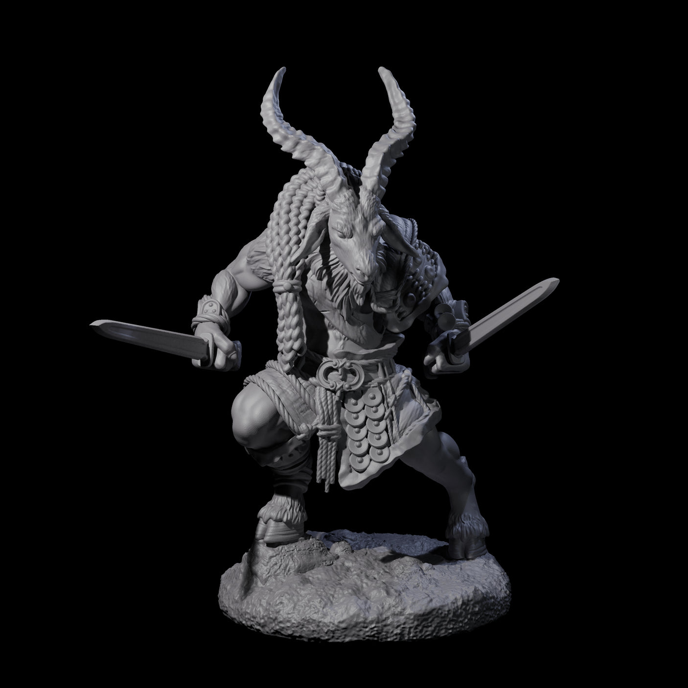 Brave Satyr Fighter A Miniature for Dungeons and Dragons, Pathfinder or other TTRPGs