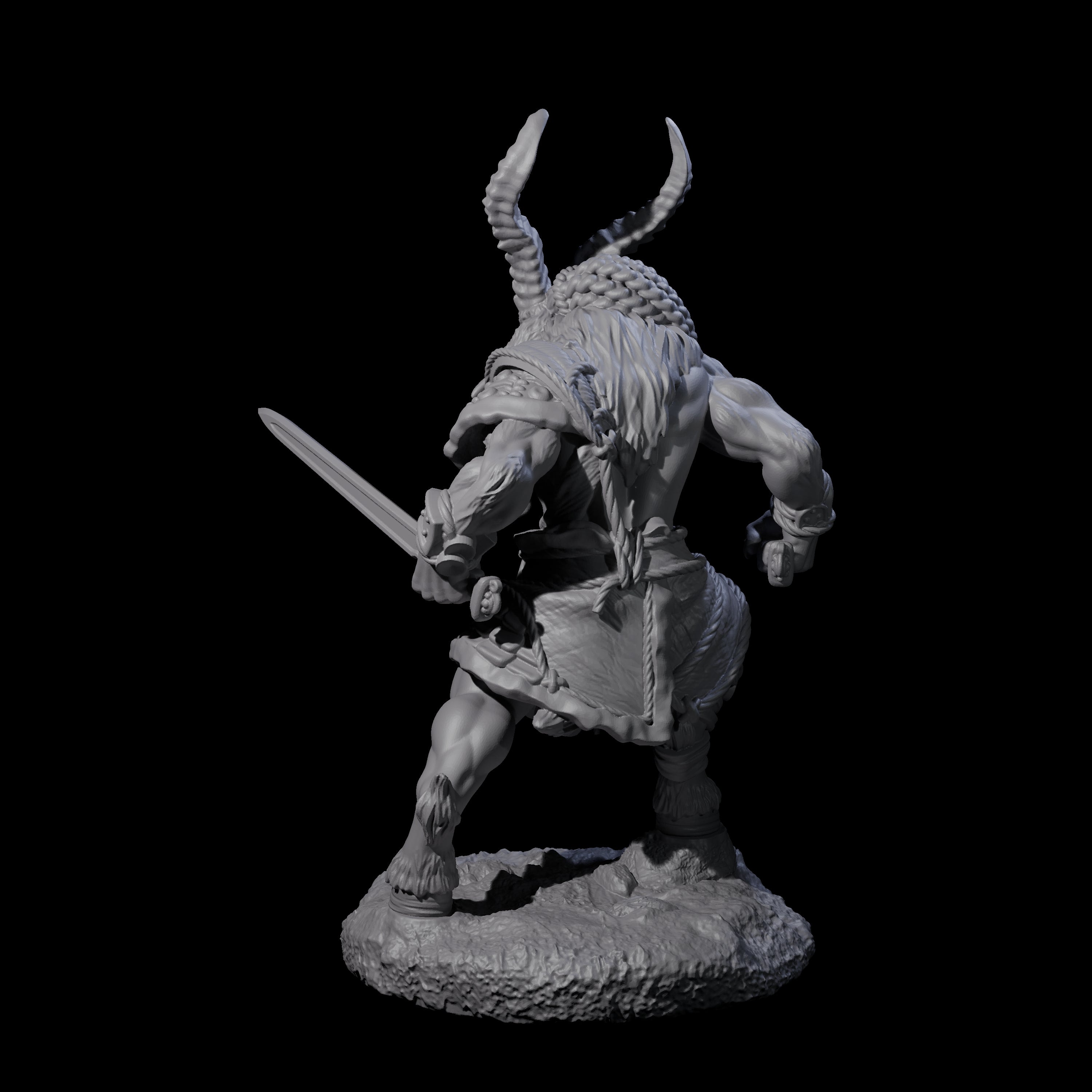 Brave Satyr Fighter A Miniature for Dungeons and Dragons, Pathfinder or other TTRPGs