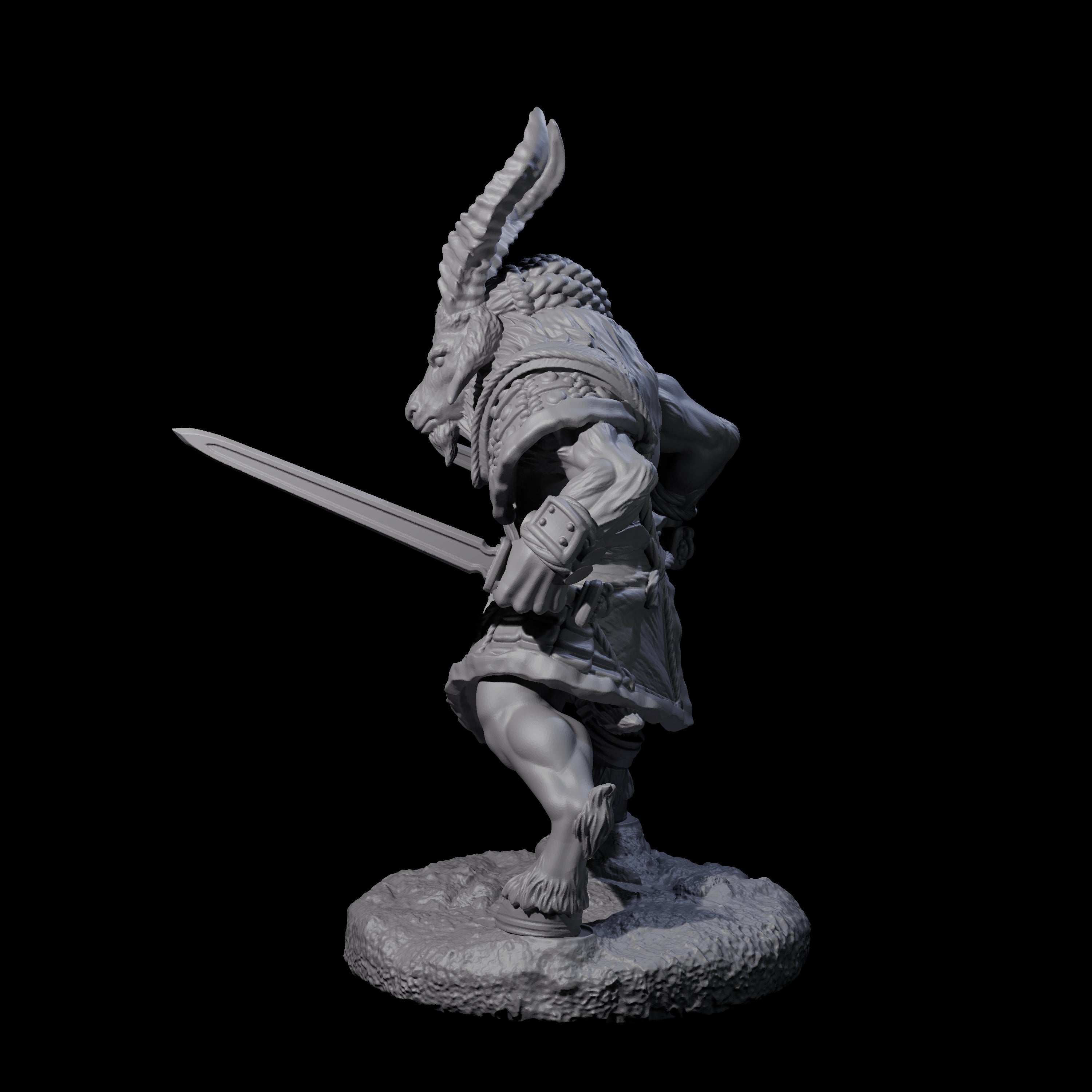 Brave Satyr Fighter A Miniature for Dungeons and Dragons, Pathfinder or other TTRPGs