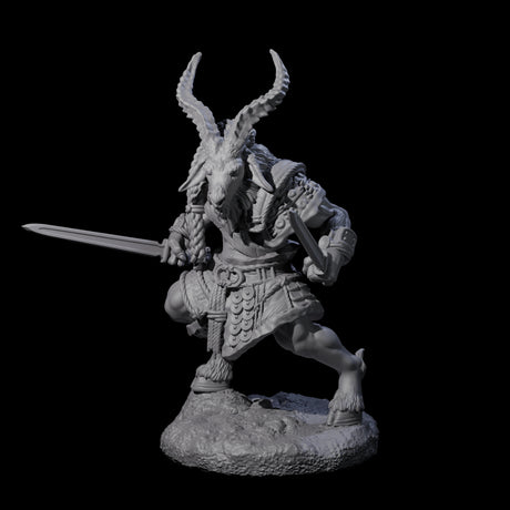 Brave Satyr Fighter A Miniature for Dungeons and Dragons, Pathfinder or other TTRPGs