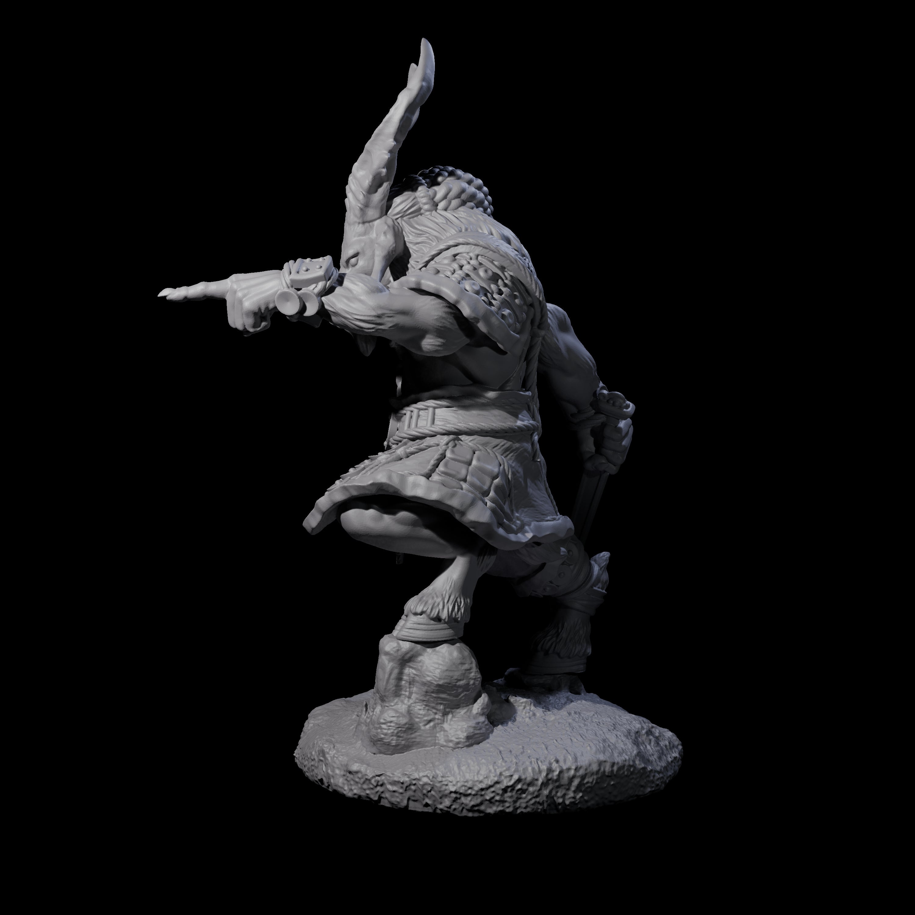 Brave Satyr Fighter B Miniature for Dungeons and Dragons, Pathfinder or other TTRPGs