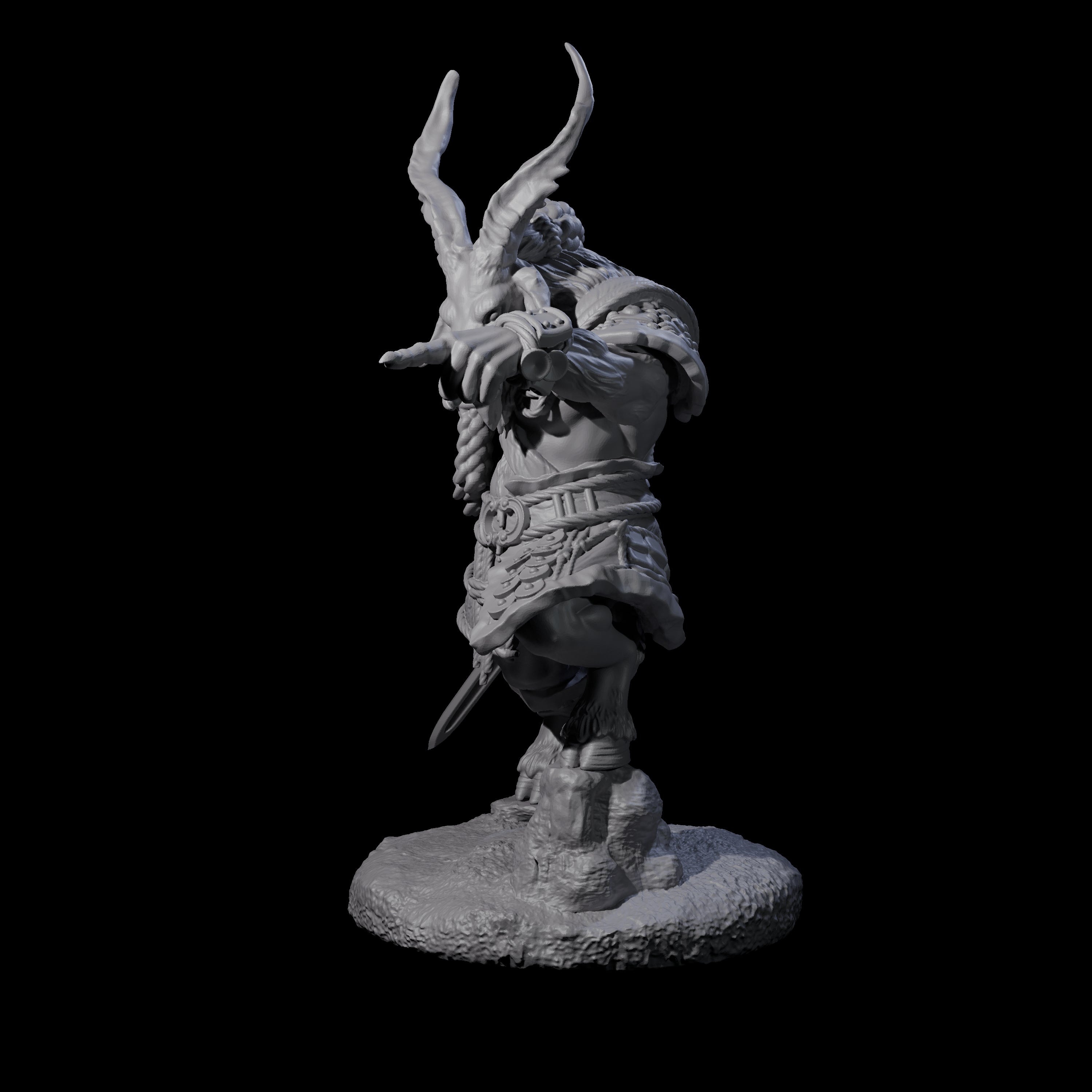 Brave Satyr Fighter B Miniature for Dungeons and Dragons, Pathfinder or other TTRPGs
