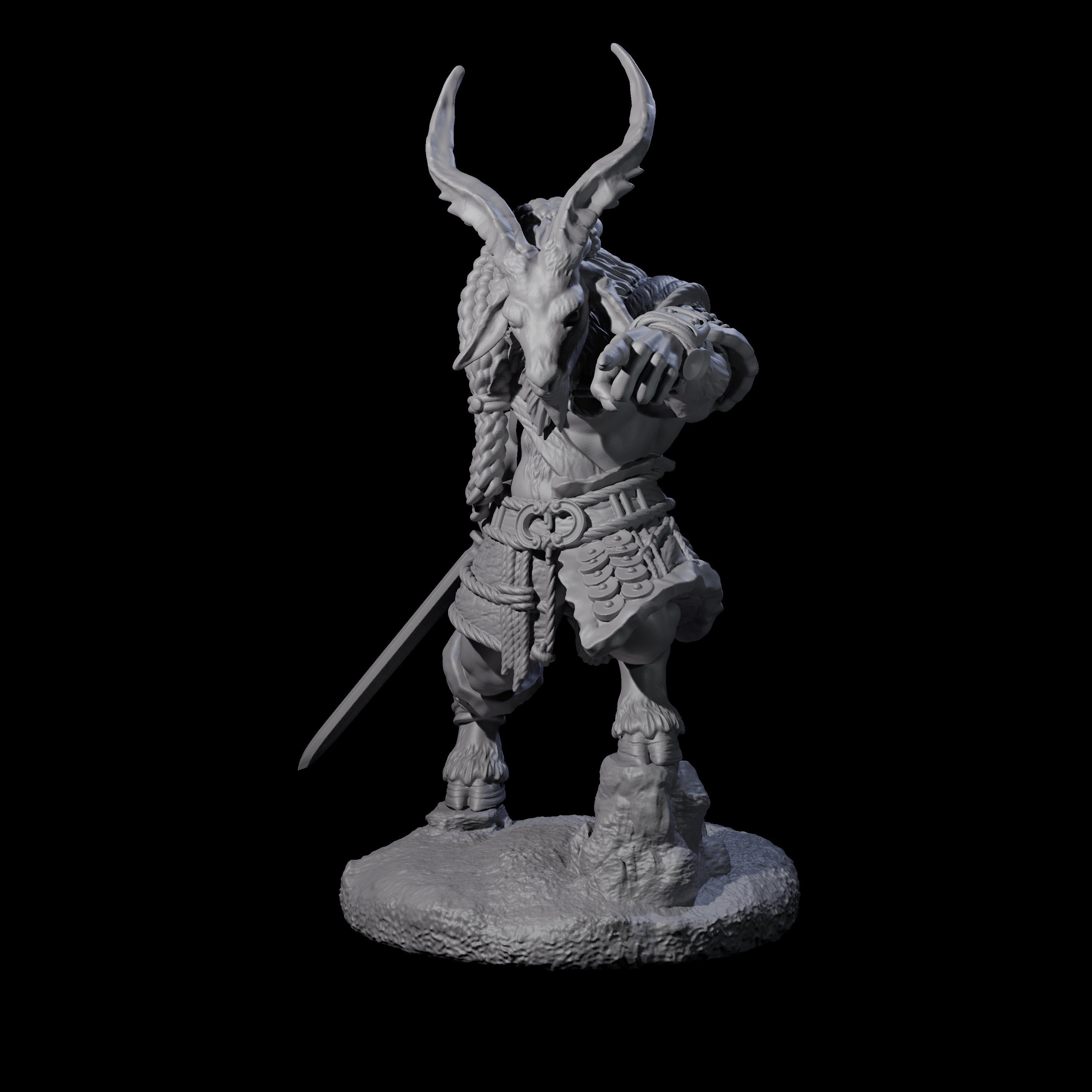 Brave Satyr Fighter B Miniature for Dungeons and Dragons, Pathfinder or other TTRPGs