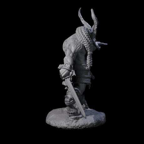 Brave Satyr Fighter B Miniature for Dungeons and Dragons, Pathfinder or other TTRPGs