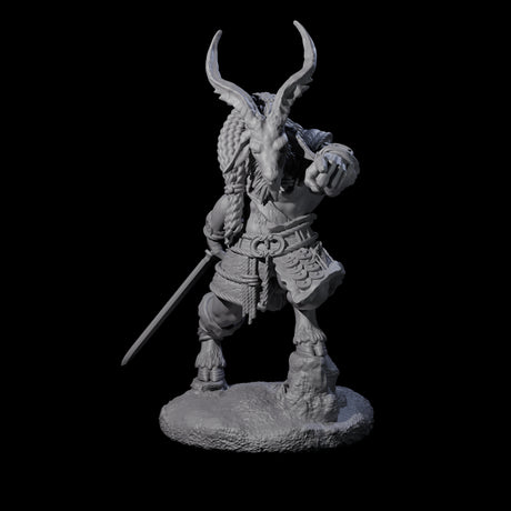 Brave Satyr Fighter B Miniature for Dungeons and Dragons, Pathfinder or other TTRPGs