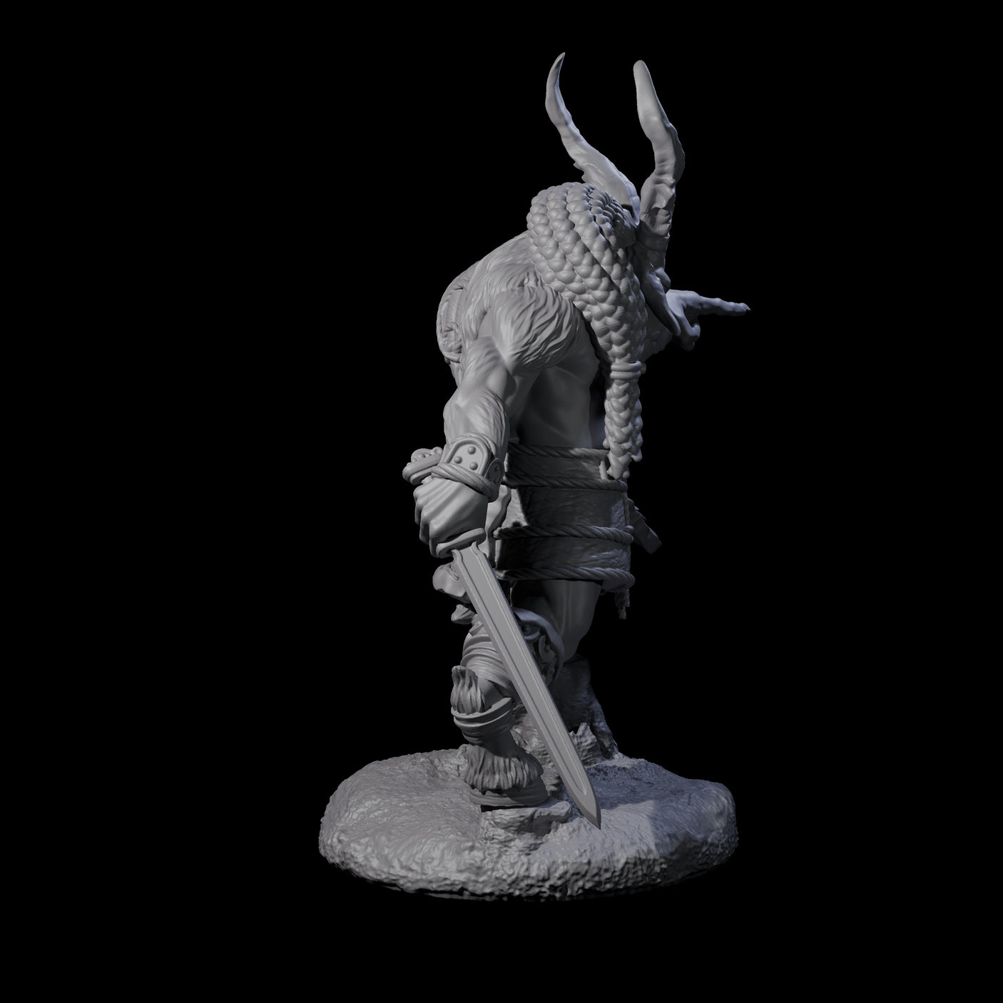 Brave Satyr Fighter B Miniature for Dungeons and Dragons, Pathfinder or other TTRPGs