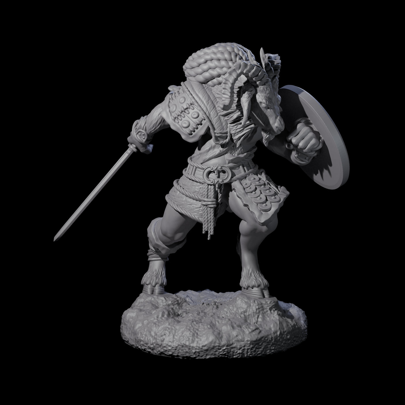 Brave Satyr Fighter C Miniature for Dungeons and Dragons, Pathfinder or other TTRPGs