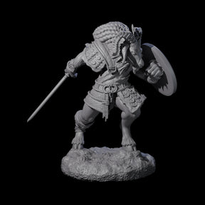 Brave Satyr Fighter C Miniature for Dungeons and Dragons, Pathfinder or other TTRPGs