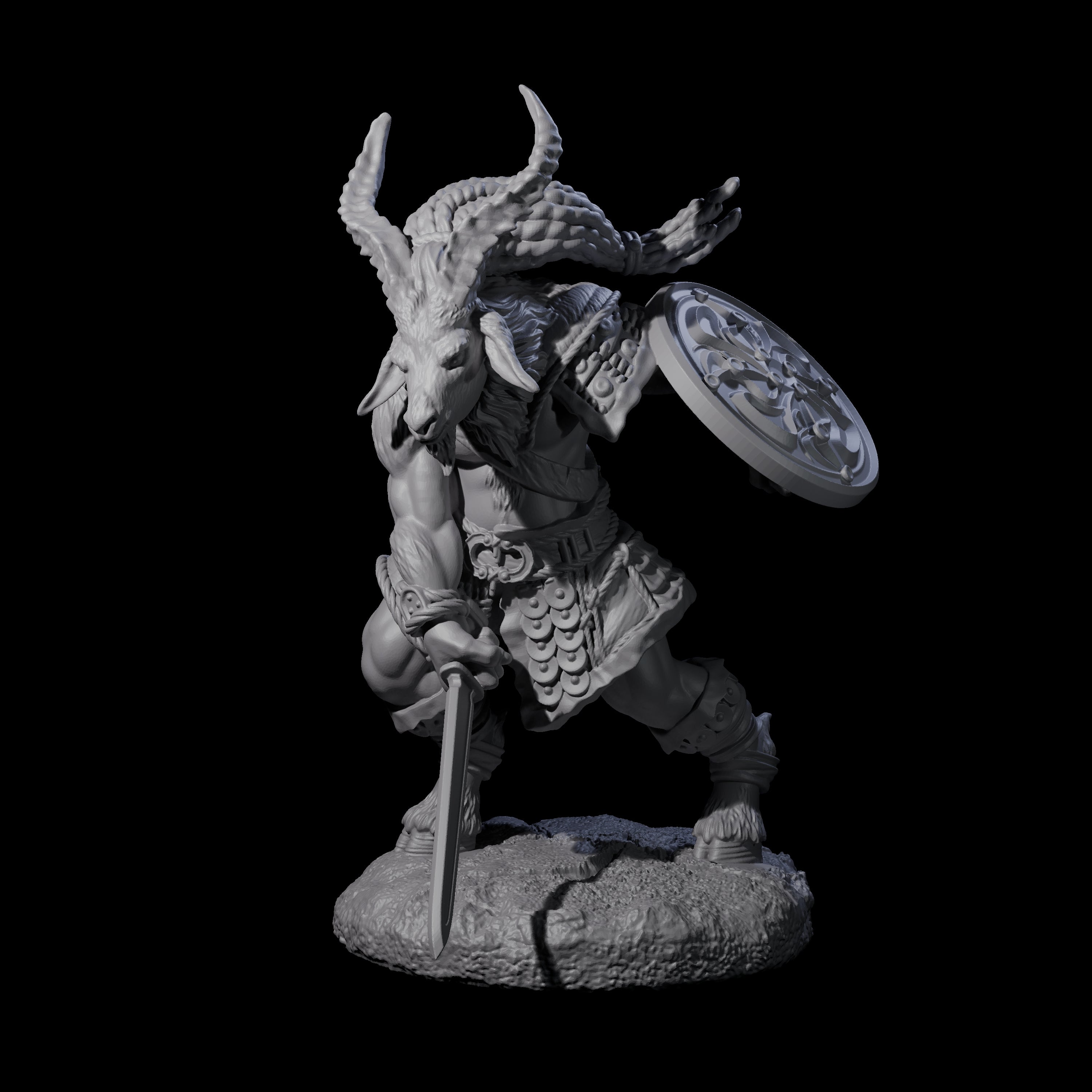 Brave Satyr Fighter D Miniature for Dungeons and Dragons, Pathfinder or other TTRPGs