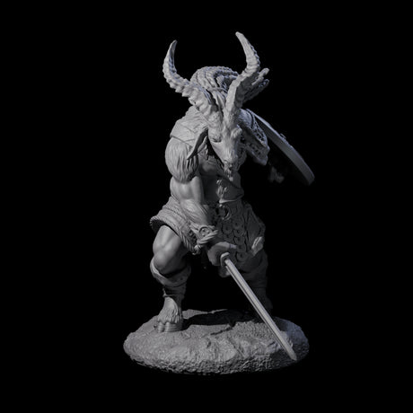 Brave Satyr Fighter D Miniature for Dungeons and Dragons, Pathfinder or other TTRPGs