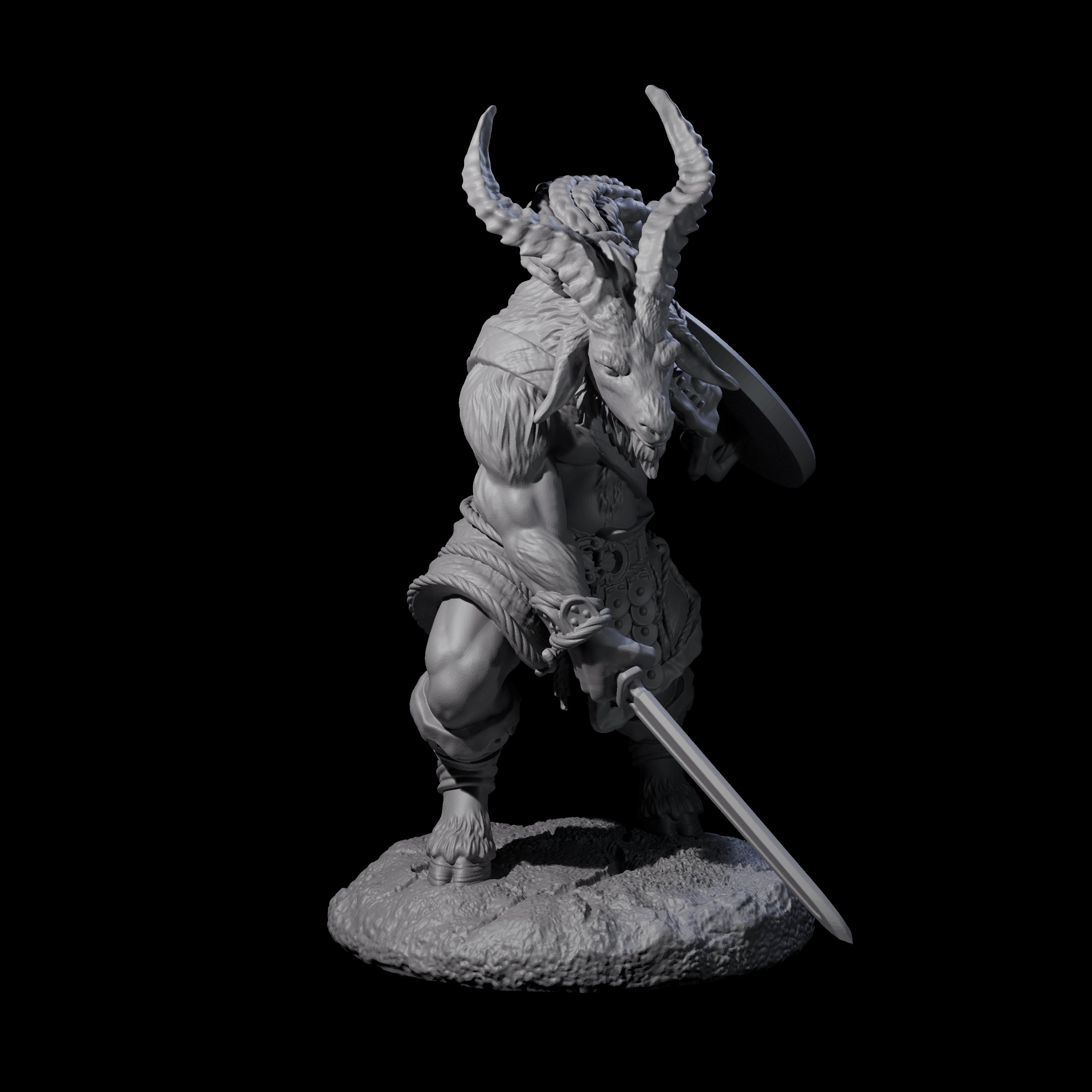Brave Satyr Fighter D Miniature for Dungeons and Dragons, Pathfinder or other TTRPGs