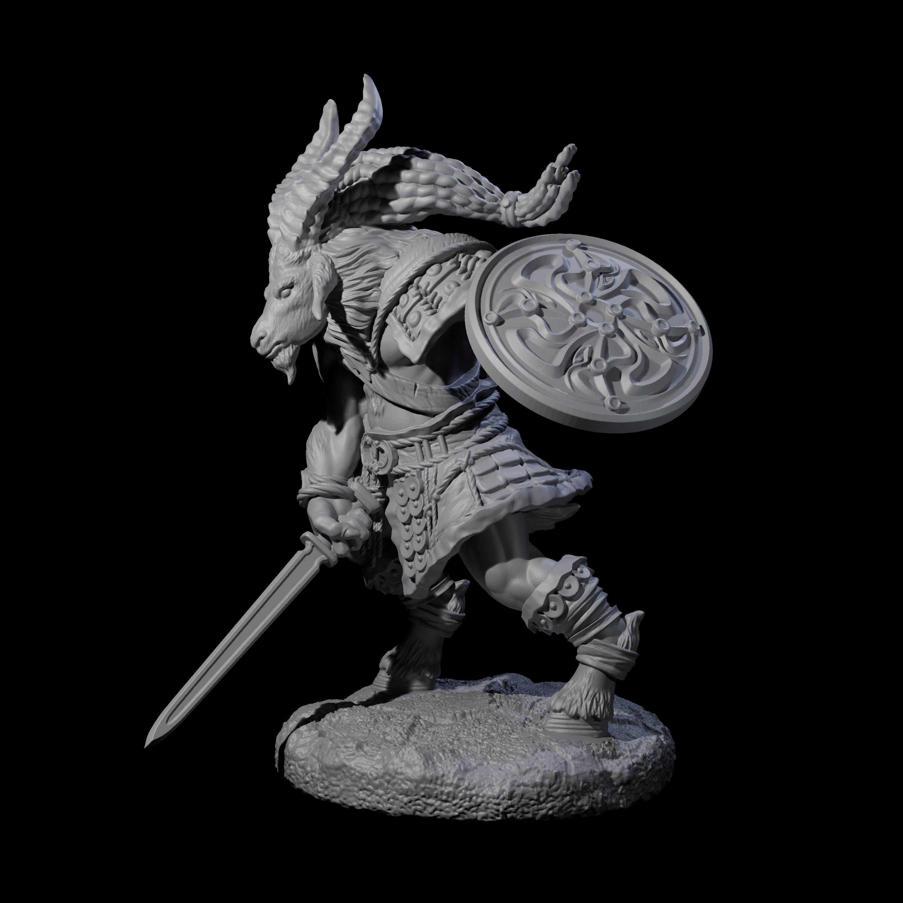 Brave Satyr Fighter D Miniature for Dungeons and Dragons, Pathfinder or other TTRPGs